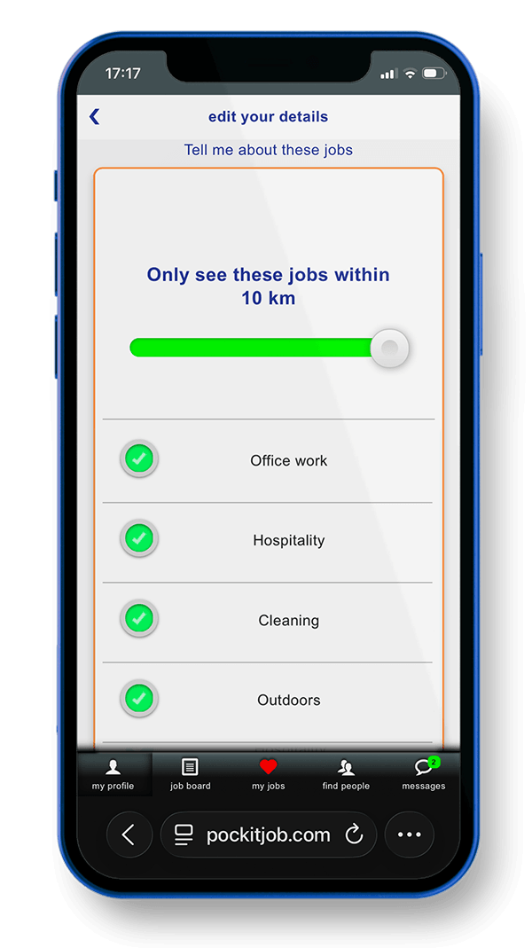 Choose the jobs you are interested in